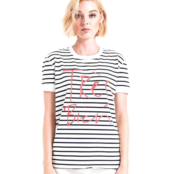 CHRLDR Tops - CHRLDR 'Tres Bien' Nautical Printed T-Shirt